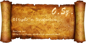 Oltyán Szabolcs névjegykártya